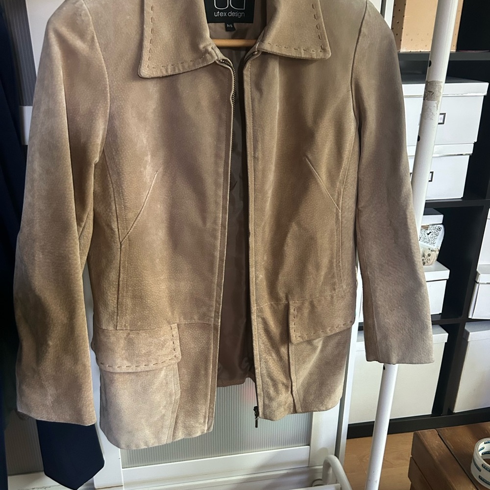 Women's Tan real SUEDE Blazer